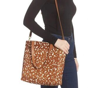 Madewell Brown and White Tote Bag